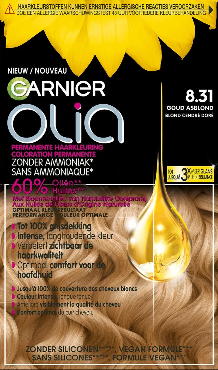 Garnier Olia Goud Asblond 8.31 Haarverf - 232g