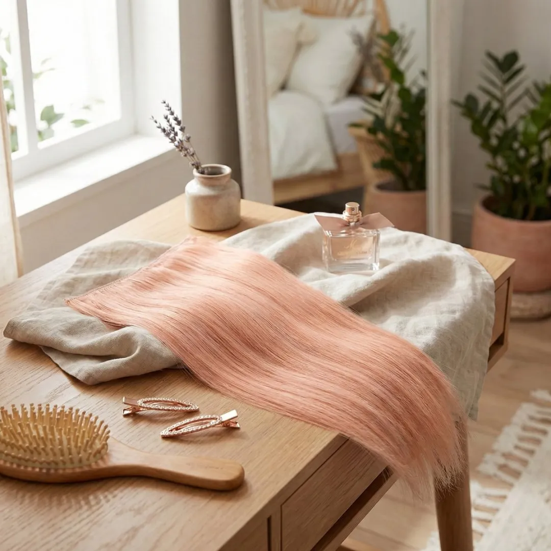 NuveX Hairextensions Clip-in Roze Kersenbloesem - Synthetisch