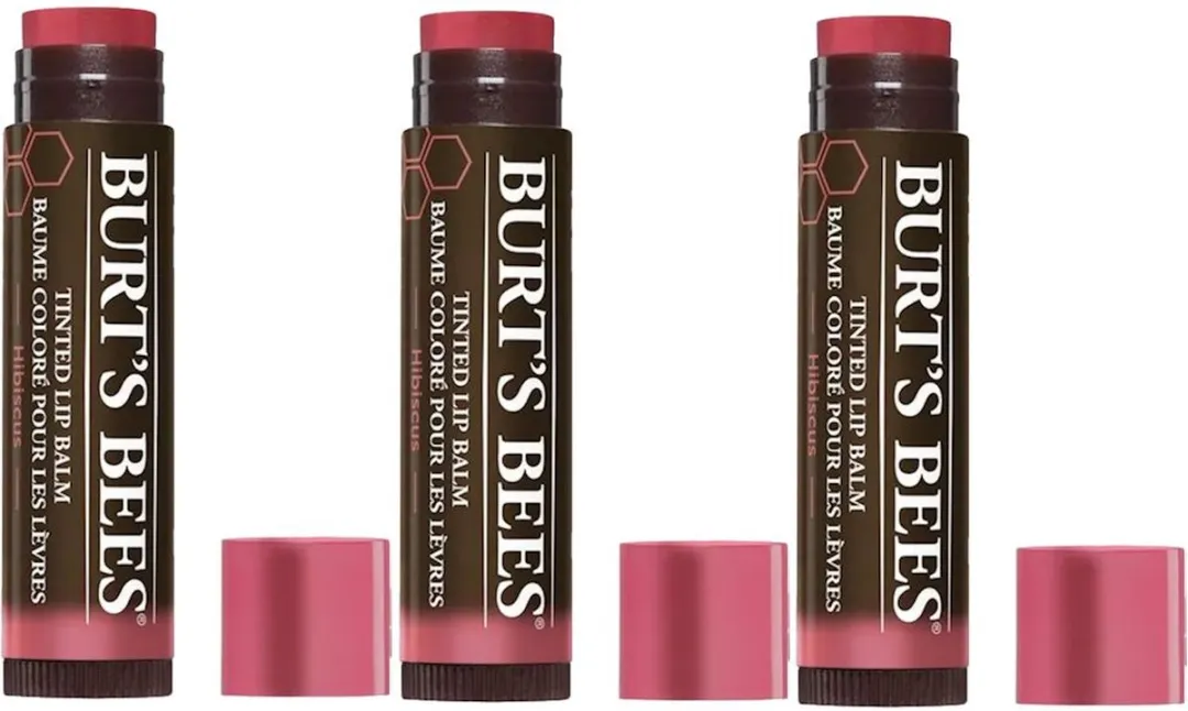Burt's Bees Tinted Lip Balm Hibiscus - 3 Stuks