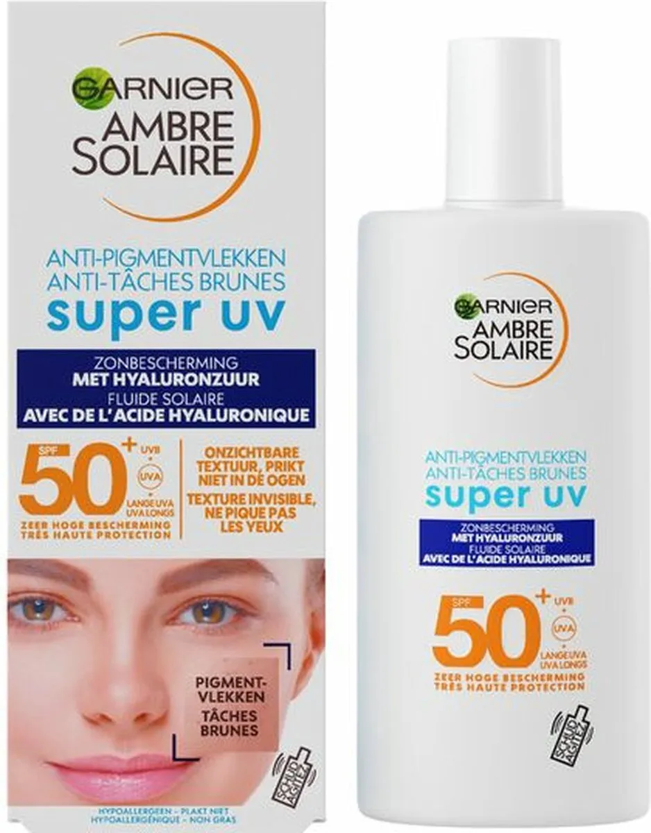Garnier Ambre Solaire Sensitive Expert+ Gezicht Fluid SPF 50+ 40ml - 2 Stuks