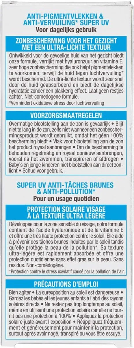 Garnier Ambre Solaire Sensitive Expert+ Gezicht Fluid SPF 50+ 40ml - 2 Stuks