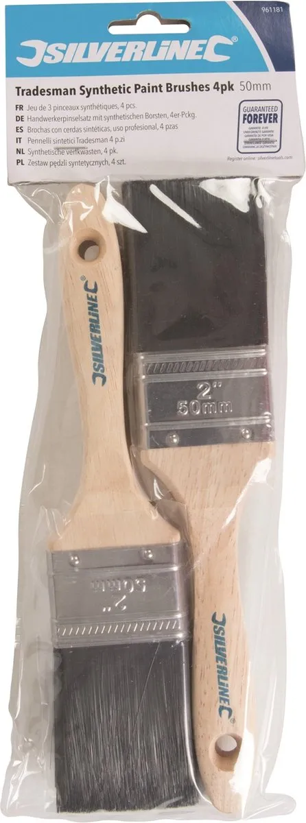 Silverline Synthetische Verfkwasten 50mm - 4 Stuks