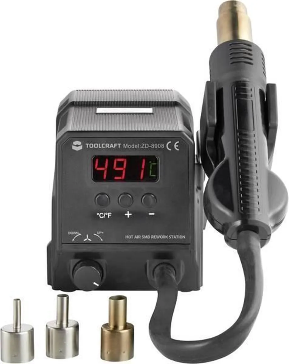 TOOLCRAFT ZD-8908 Digitaal Hetelucht-soldeerstation 300W