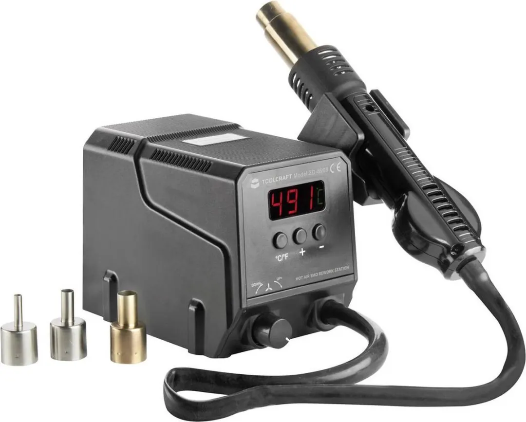 TOOLCRAFT ZD-8908 Digitaal Hetelucht-soldeerstation 300W