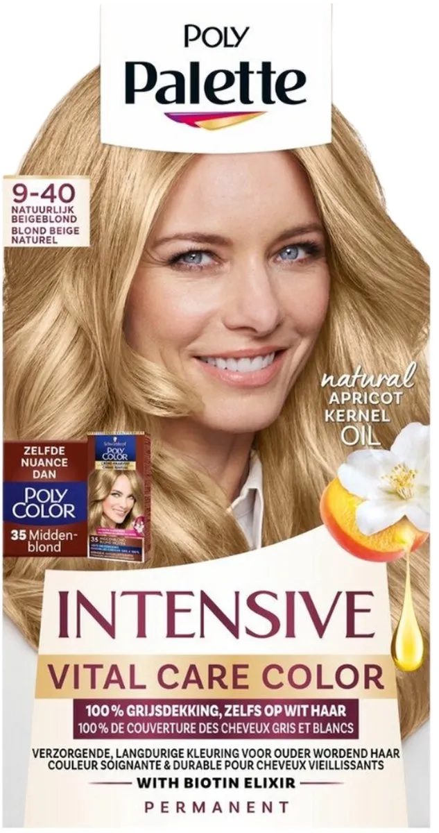 Schwarzkopf Poly Palette Haarverf 9-40 Natuurlijk Beigeblond - 230ml