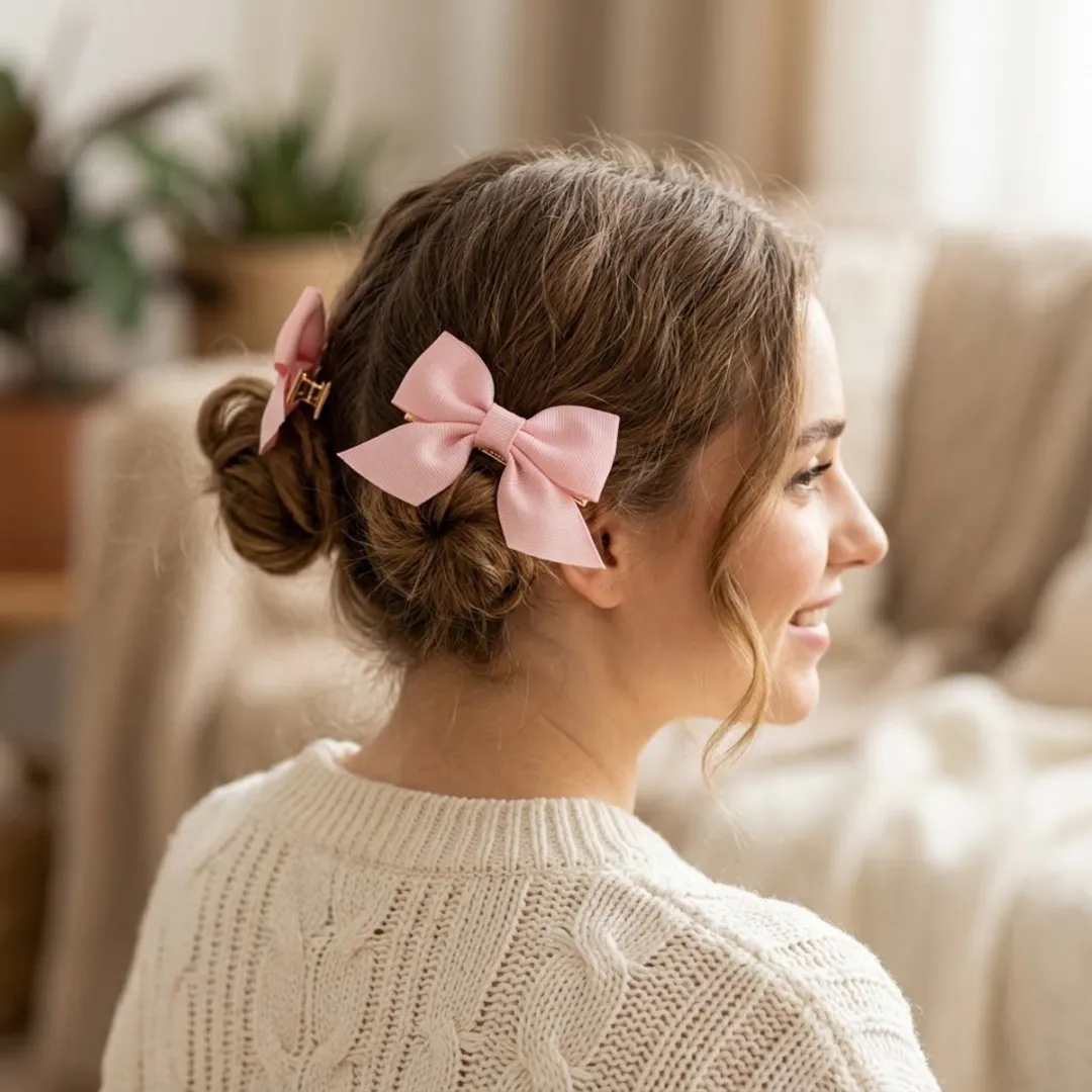 NuveX Roze Strik Haaraccessoire Set - 2 Stuks