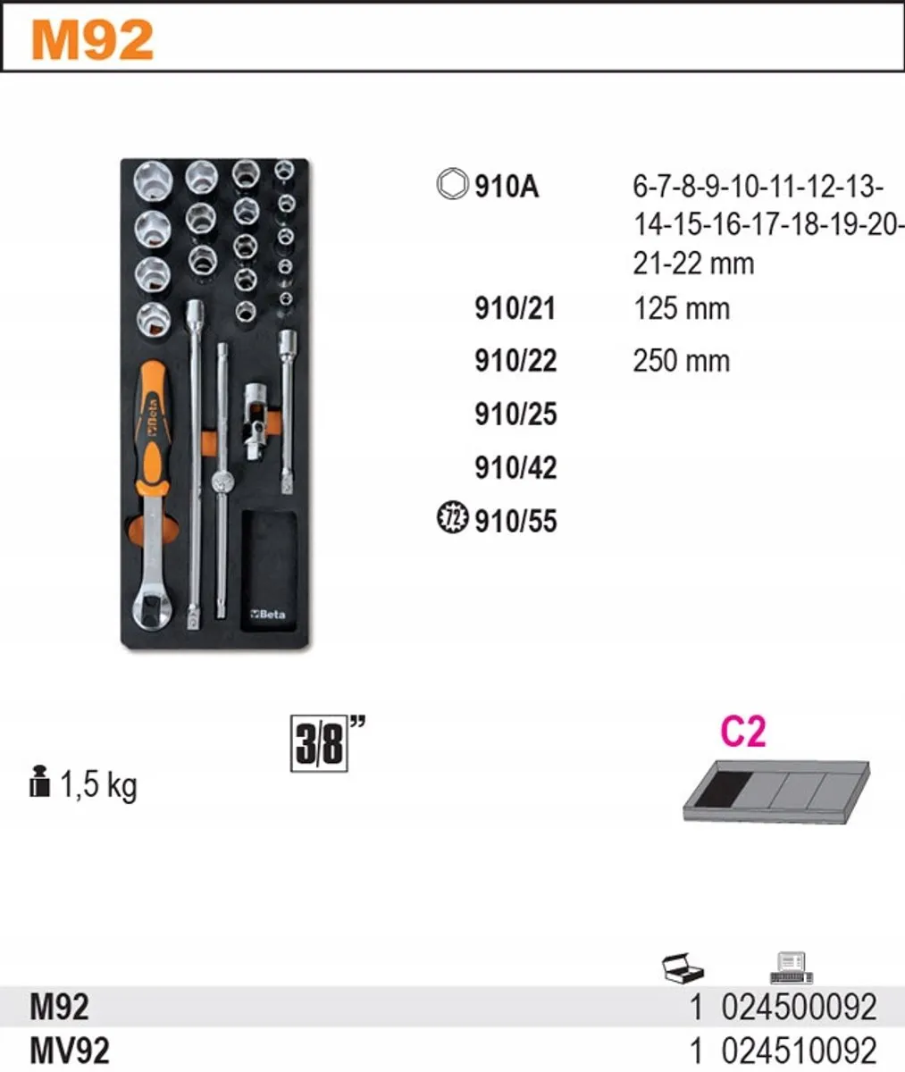 Beta Inzetstuk Zacht Leeg 2451/MV92