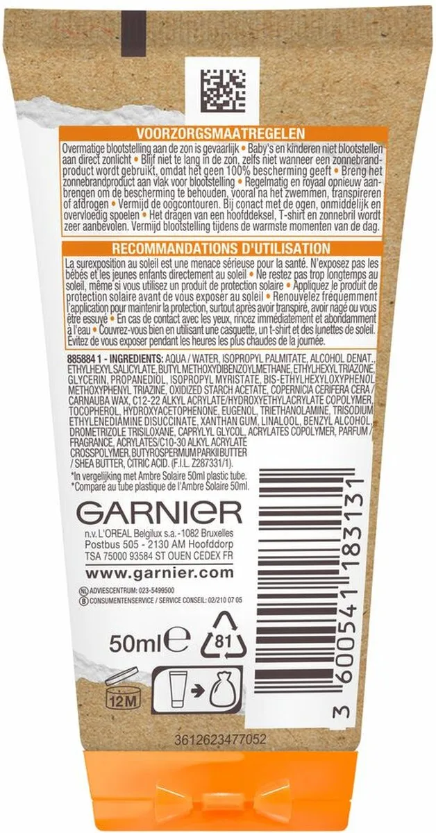 Garnier Ambre Solaire Zonnemelk SPF 30 Reis 50ml