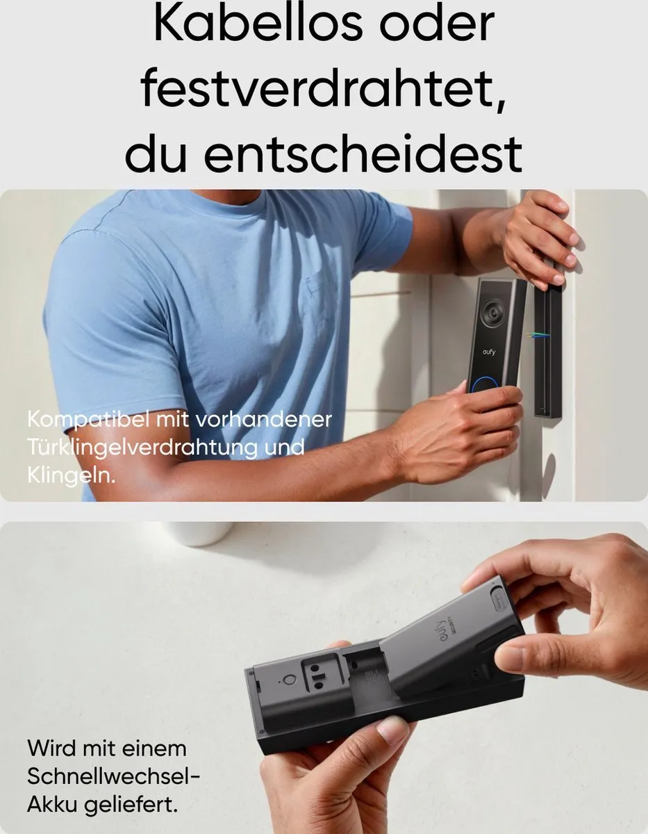 Eufy Video Doorbell C31 + Chime Bundel - Wit