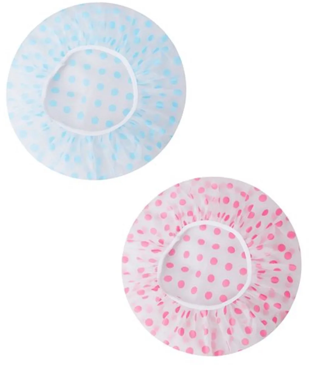 NuveX Set van 2 Douchemutsen - Blauw Roze Transparant
