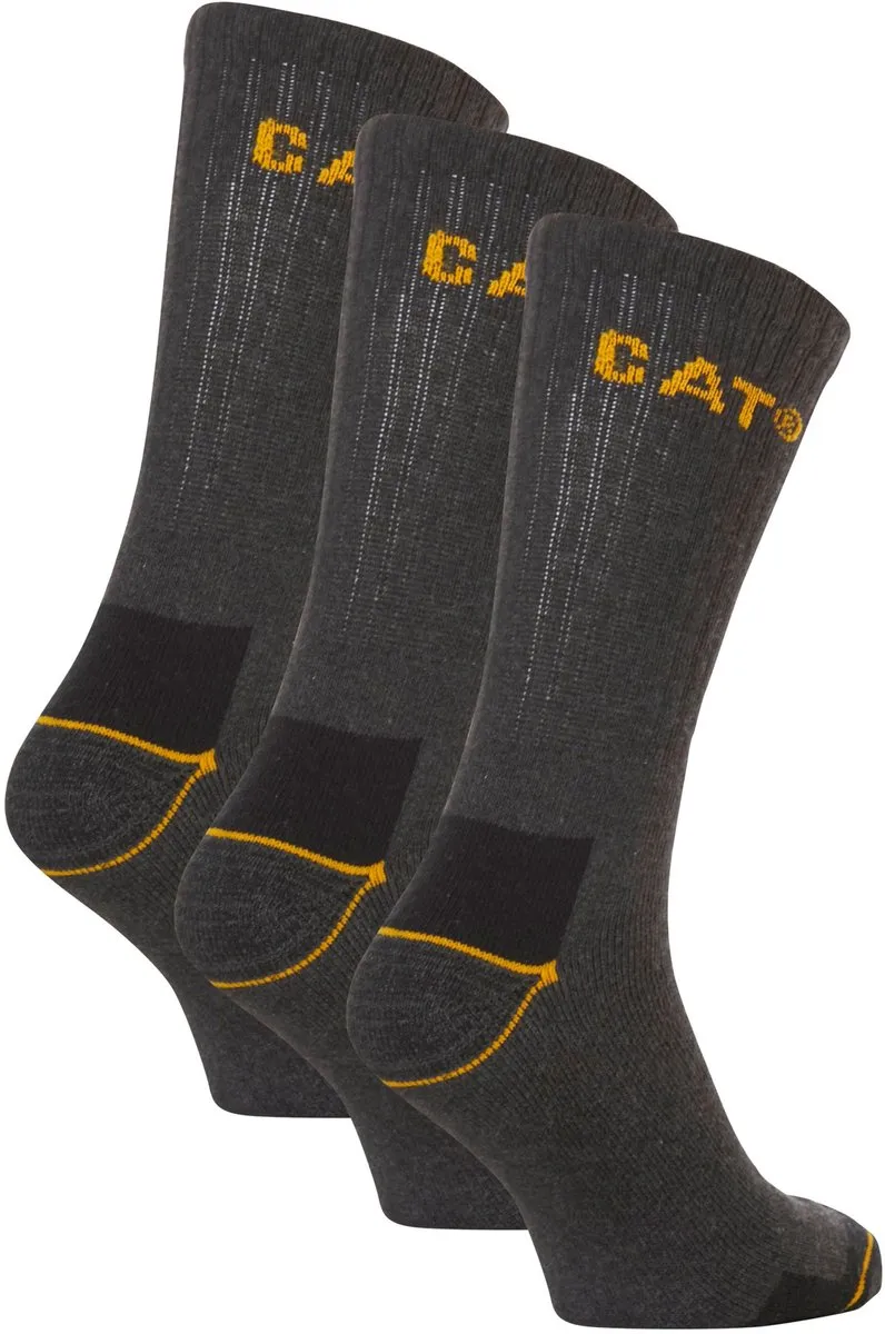 Caterpillar Werksokken Heren - 3 Paar - Maat 41-45 - Grijs