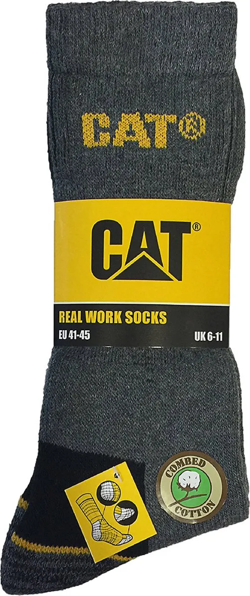 Caterpillar Werksokken Heren - 3 Paar - Maat 41-45 - Grijs