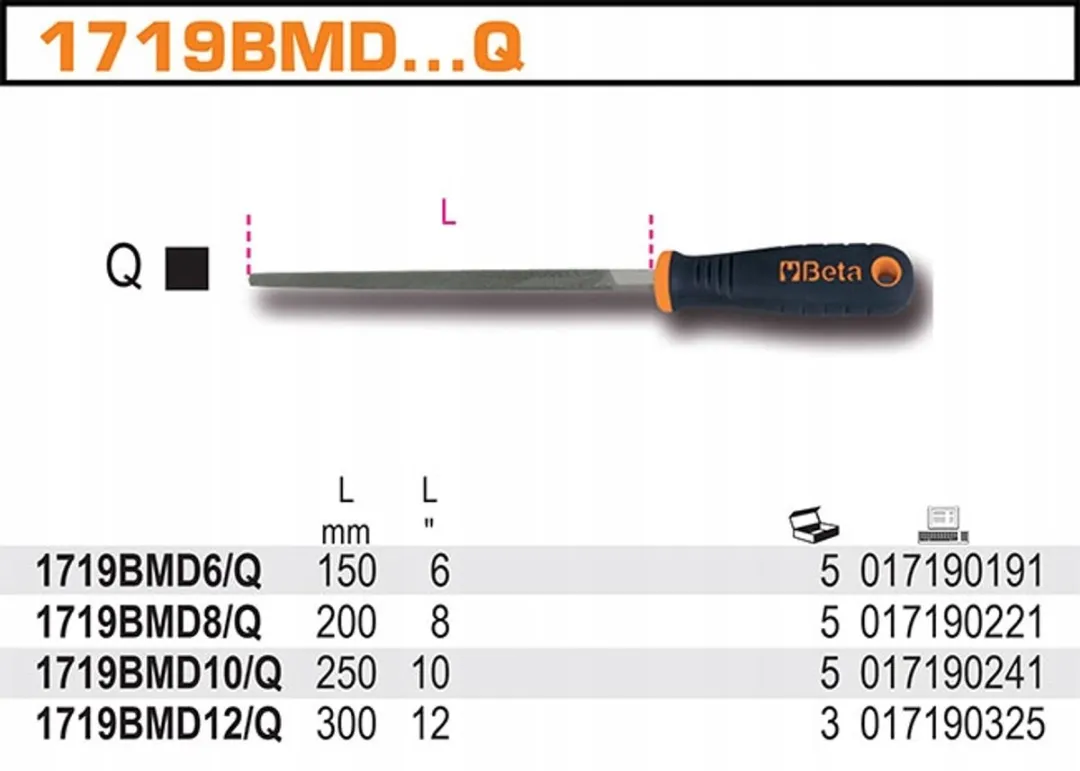 Beta Vierkante Rasp 300mm - Model 1719BMD12/Q