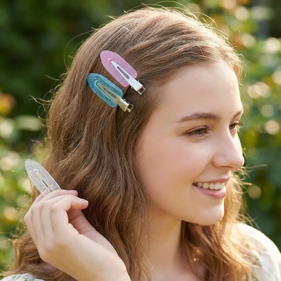NuveX Transparante Haarclips - 12 Stuks - Pastel Roze/Blauw/Paars