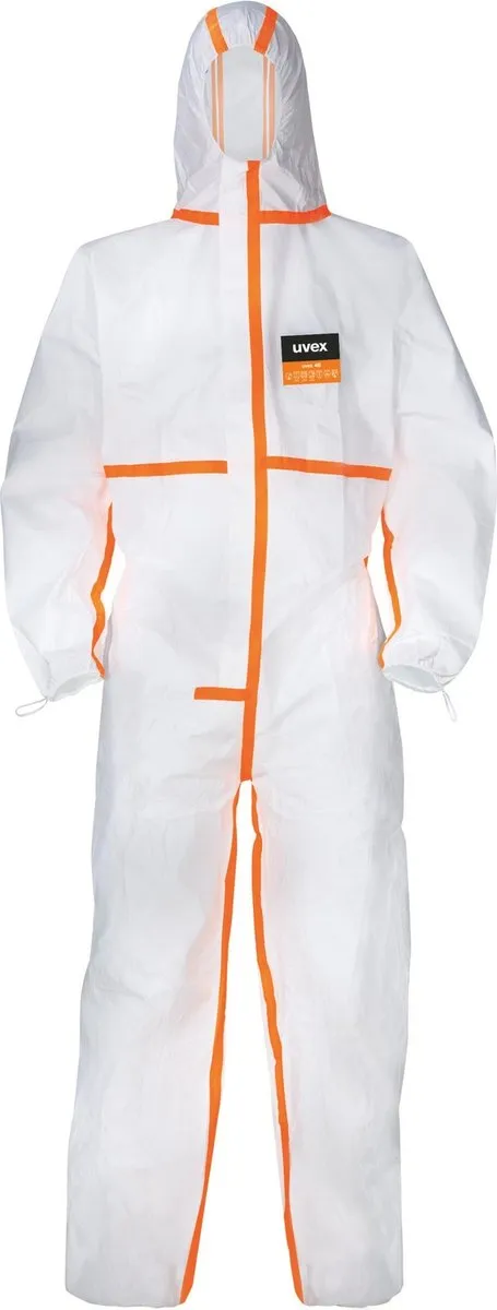 Uvex Disposable Coveralls Weiß/Orange XXL