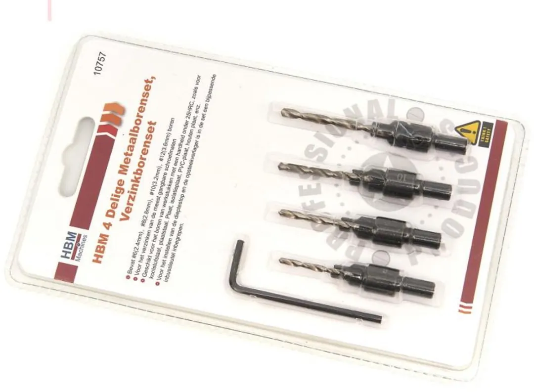 HBM 4-delige Metaalborenset Verzinkboren 6mm - Metaal