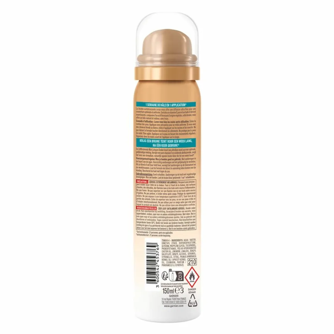 Garnier Ambre Solaire Natural Bronzer Zelfbruinende Body Mist 3x150ml
