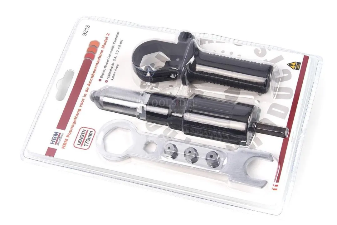 HBM Popnageltang 2,4-4,8mm voor Accuboormachine - 4 Opnamestukken