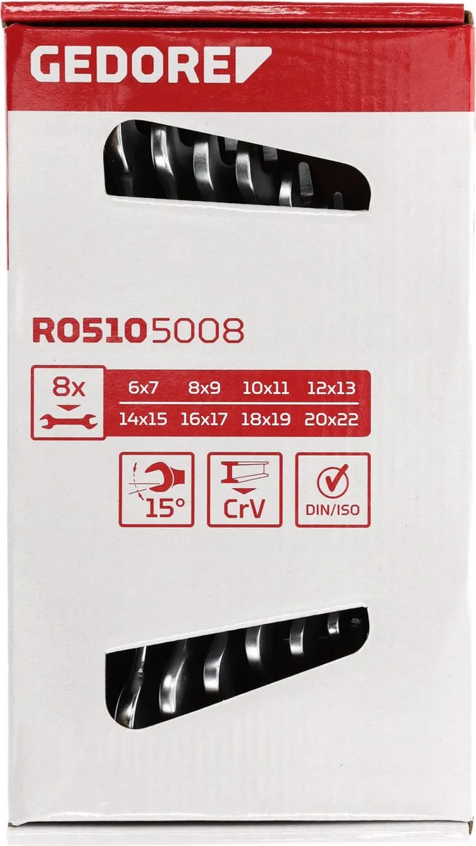Gedore RED R05105008 Steeksleutelset SW6-22mm - 8-delig