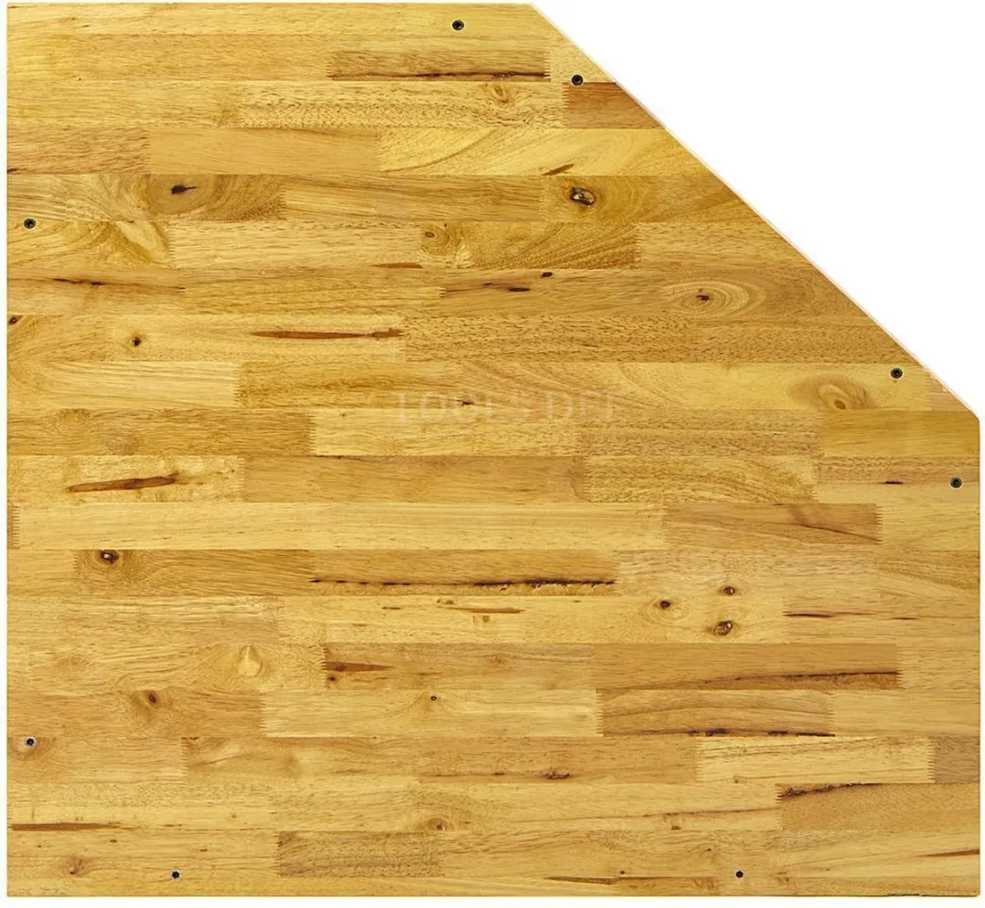 HBM Massief Houten Hoek Werkblad 87cm - Lamp