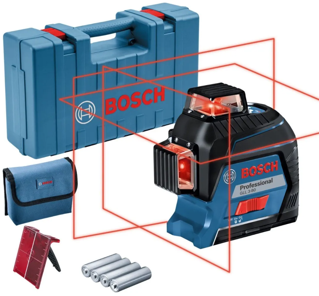 Bosch Professional GLL 3-80 Lijnlaser - 4x AA + Richtplaat + Etui