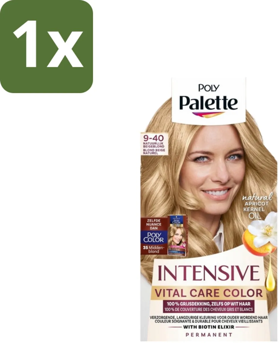 Schwarzkopf Poly Palette Haarverf 9-40 Natuurlijk Beigeblond 115ml