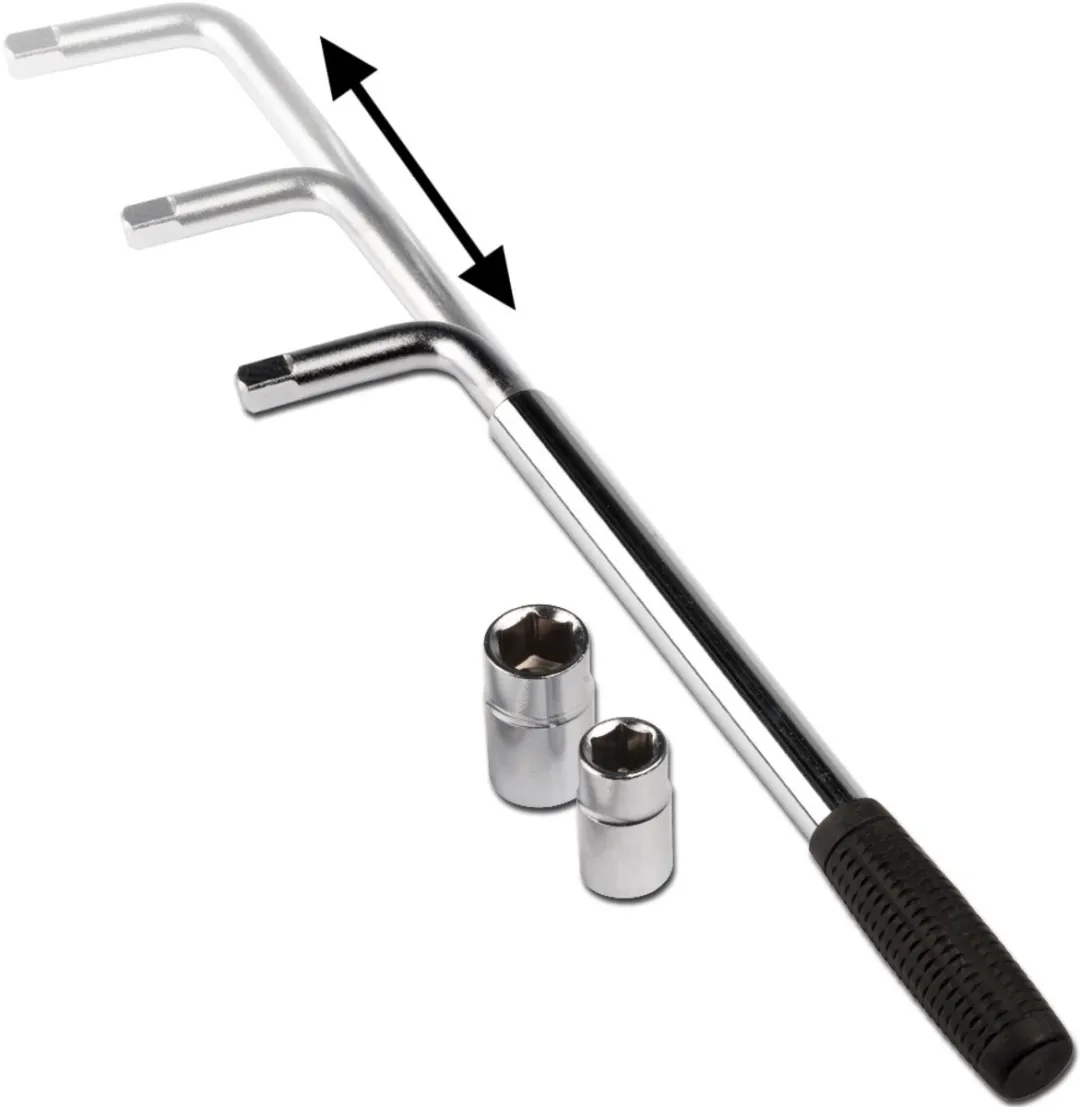 Dunlop Telescopische Wielsleutel 40-55cm - 17/19/21/23mm - Zilver