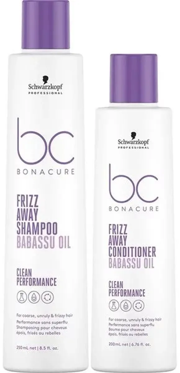 Schwarzkopf Bonacure Frizz Away Care Set - 250+200ml Shampoo & Conditioner