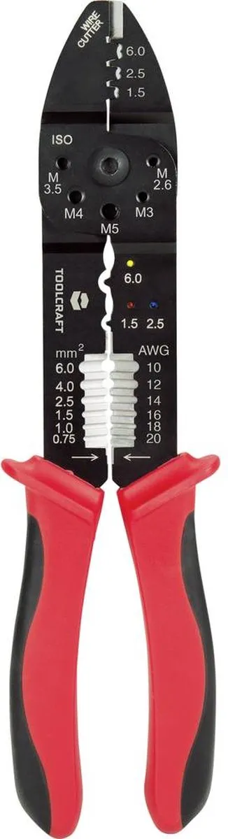 TOOLCRAFT PLC-4131 Krimp- en striptang 1.5-6mm²