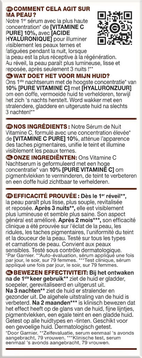 Garnier Skinactive Pure Vitamine C Nachtserum 30ml