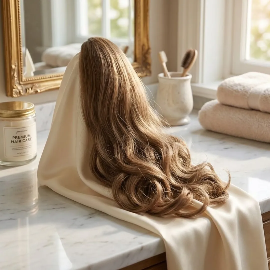 NuveX Lichtbruin Synthetische Paardenstaart Dames Haar Extensie - Golvend