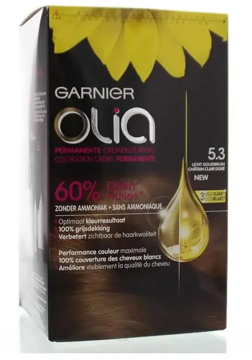 Garnier Olia Haarkleuring 5.3 Licht Goudbruin 986ml