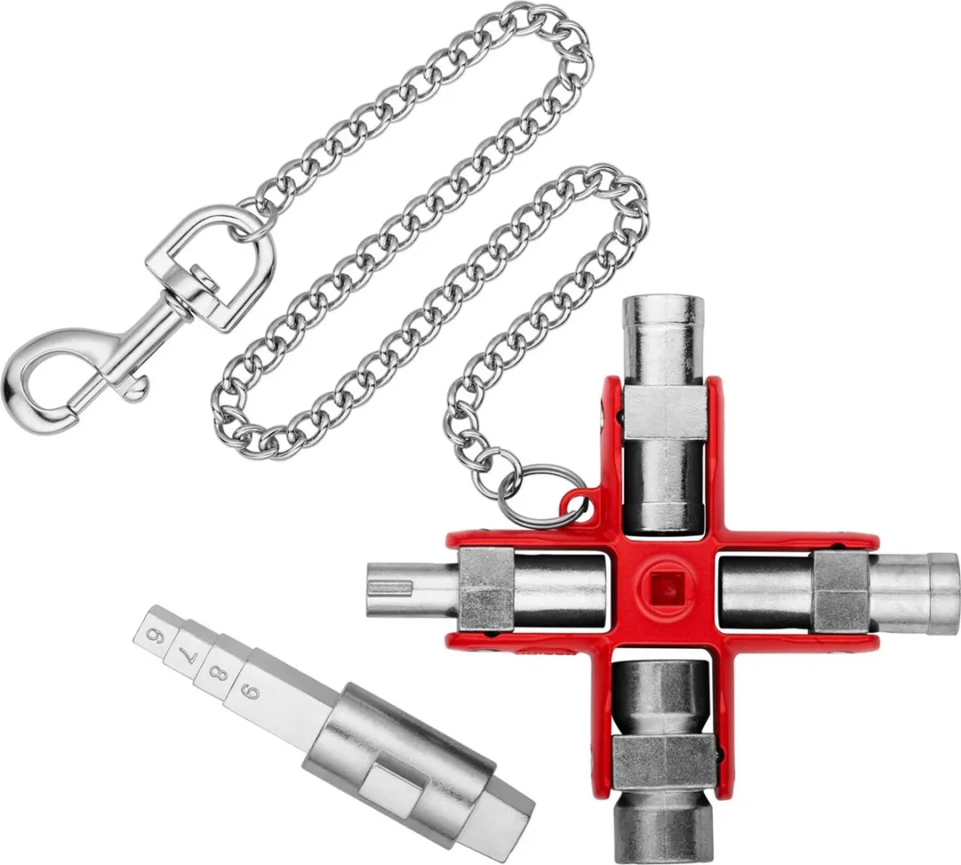 Knipex 00 11 06 V01 Schakelkastsleutel - 5 Maten - Zilver/Rood