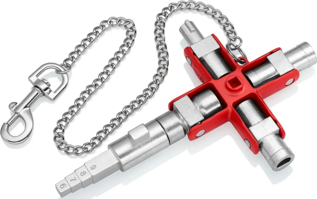 Knipex 00 11 06 V01 Schakelkastsleutel - 5 Maten - Zilver/Rood