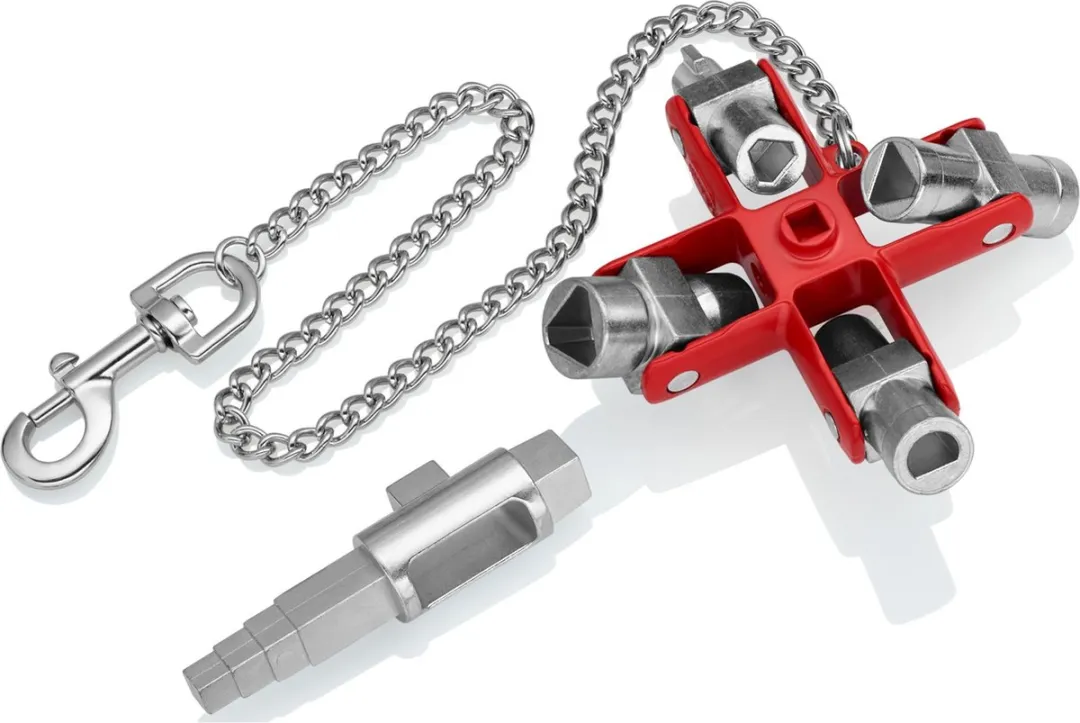 Knipex 00 11 06 V01 Schakelkastsleutel - 5 Maten - Zilver/Rood