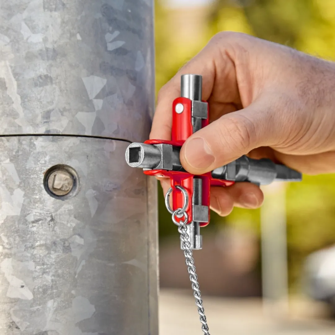 Knipex 00 11 06 V01 Schakelkastsleutel - 5 Maten - Zilver/Rood