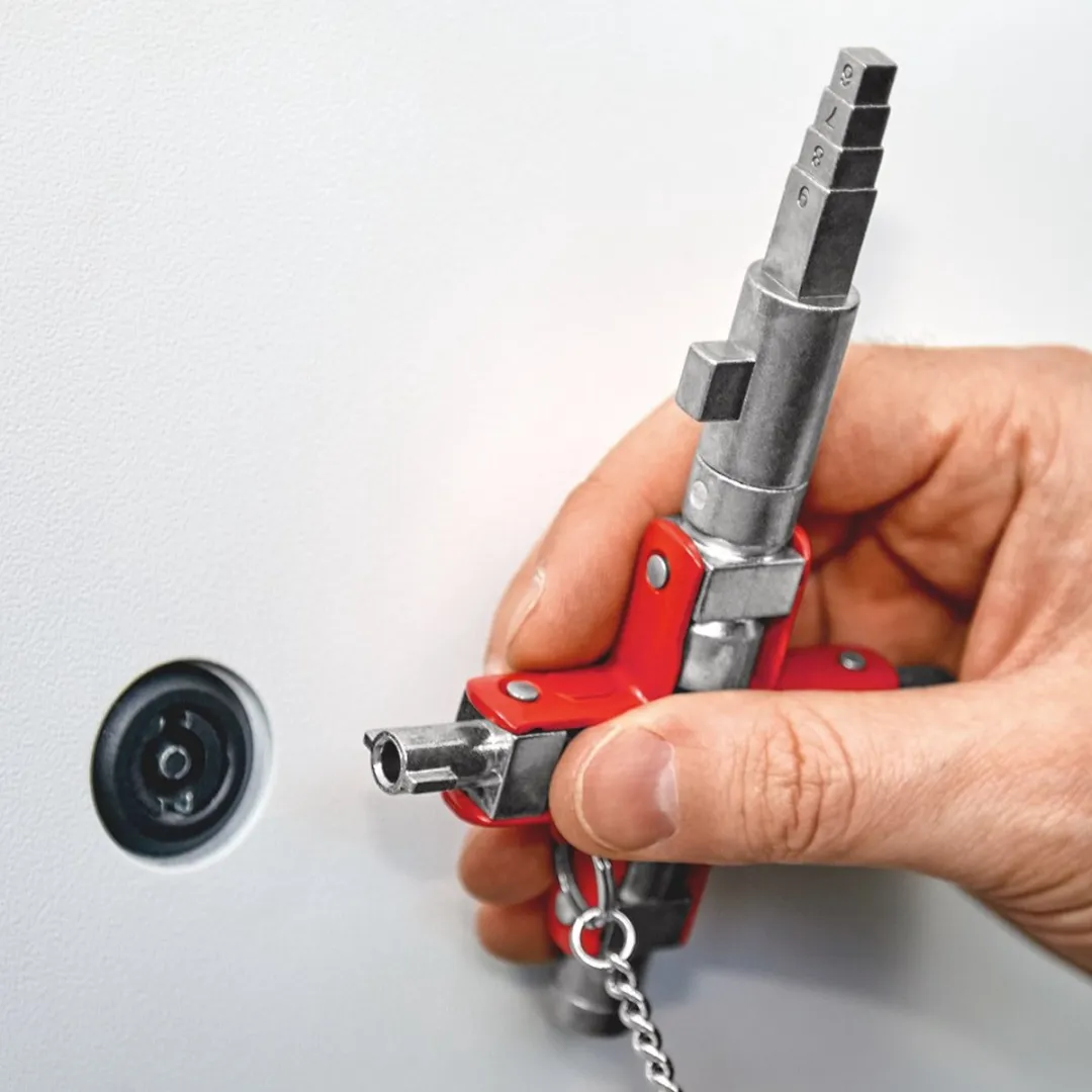 Knipex 00 11 06 V01 Schakelkastsleutel - 5 Maten - Zilver/Rood - afbeelding 6 van 6