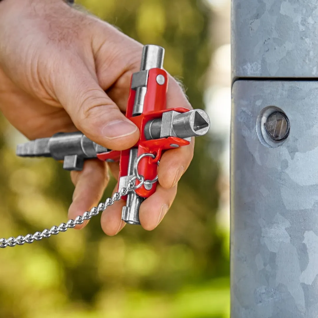 Knipex 00 11 06 V01 Schakelkastsleutel - 5 Maten - Zilver/Rood