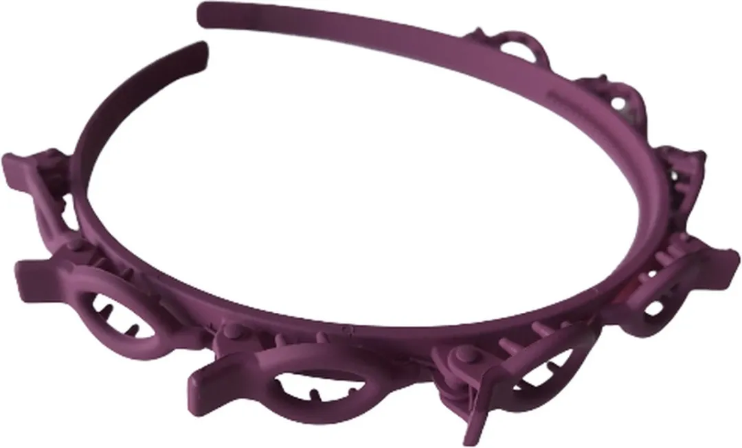 VinkToys Diadeem met clips Aubergine
