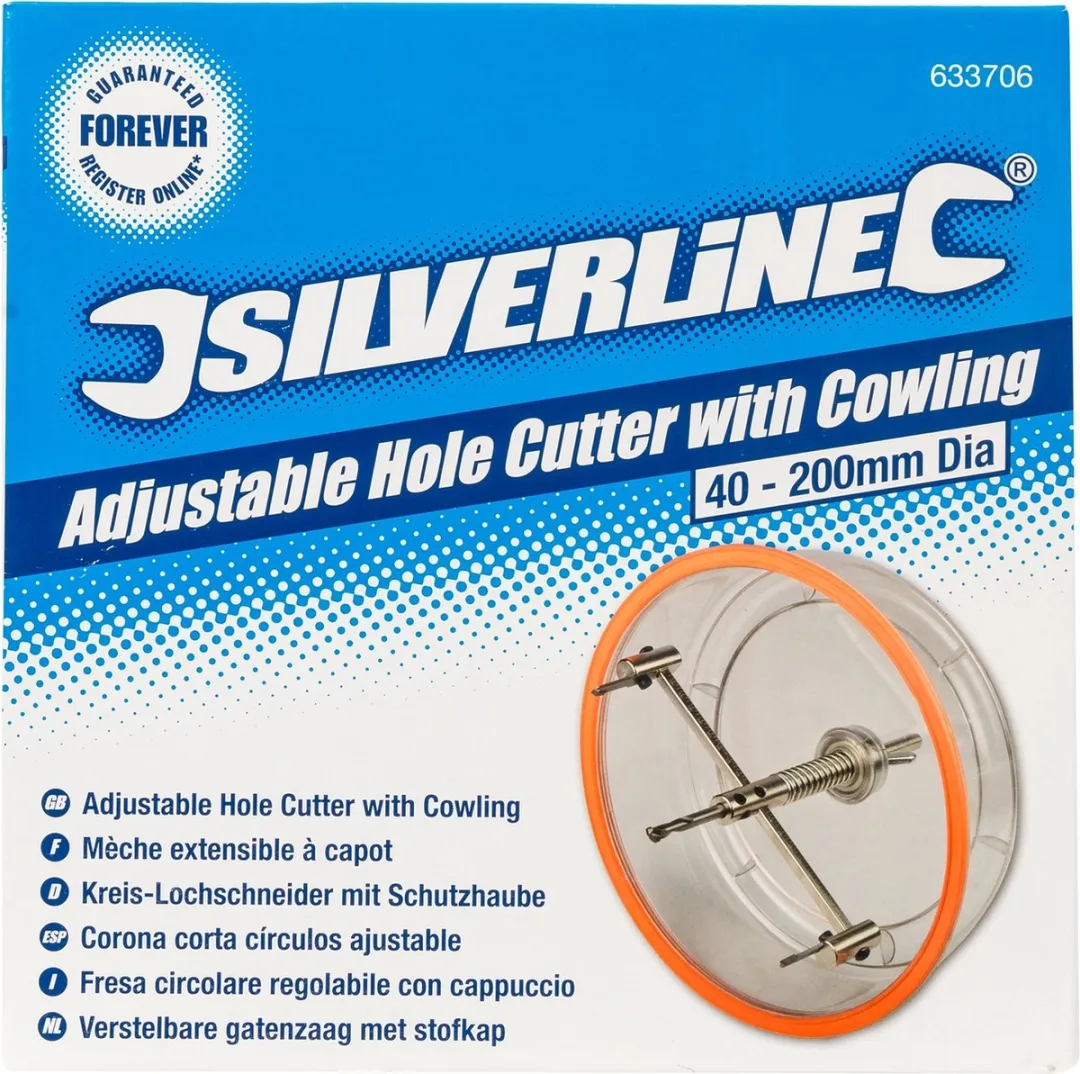Silverline Verstelbare Gatenzaag 40-200mm - Gips - 20cm - afbeelding 6 van 6