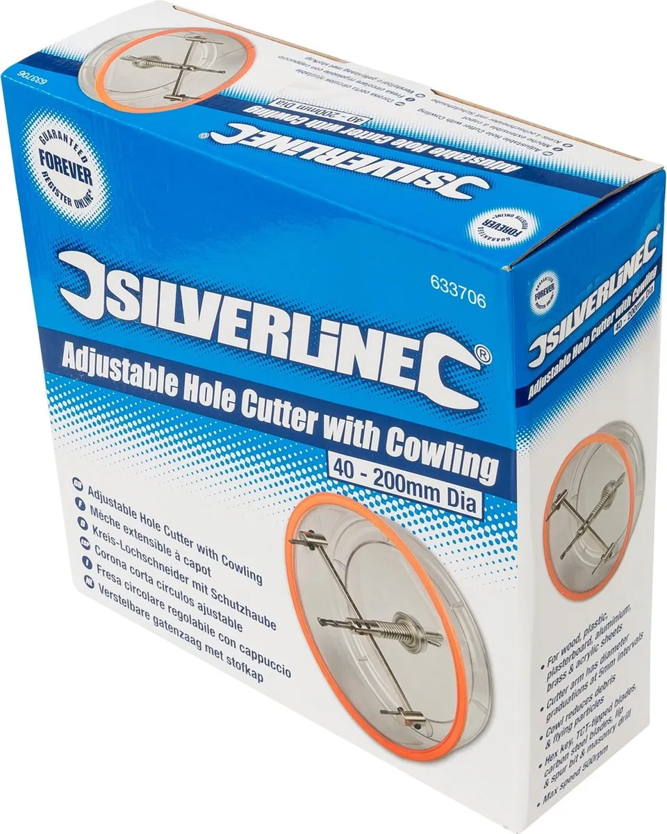 Silverline Verstelbare Gatenzaag 40-200mm - Gips - 20cm