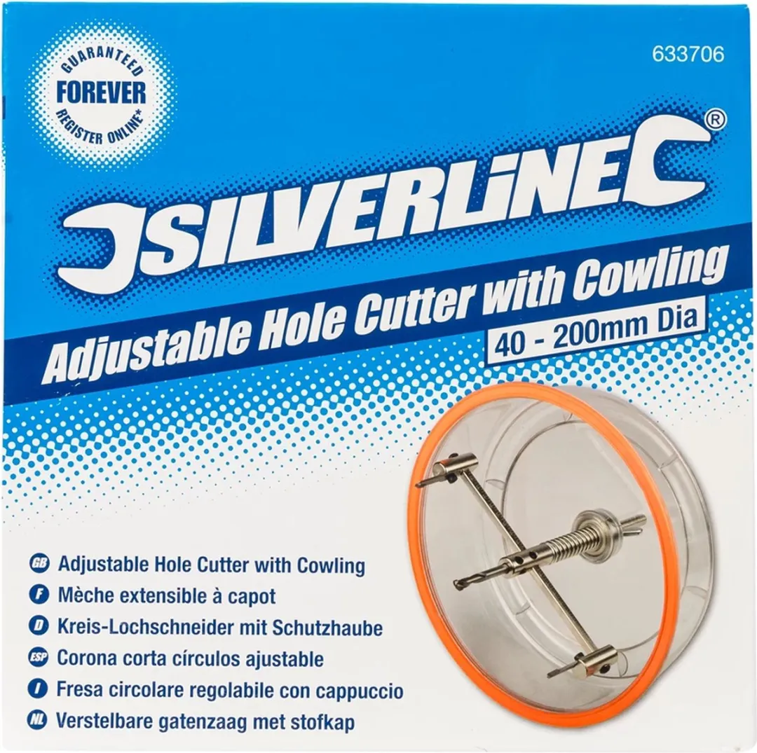 Silverline Verstelbare Gatenzaag 40-200mm - Gips - 20cm