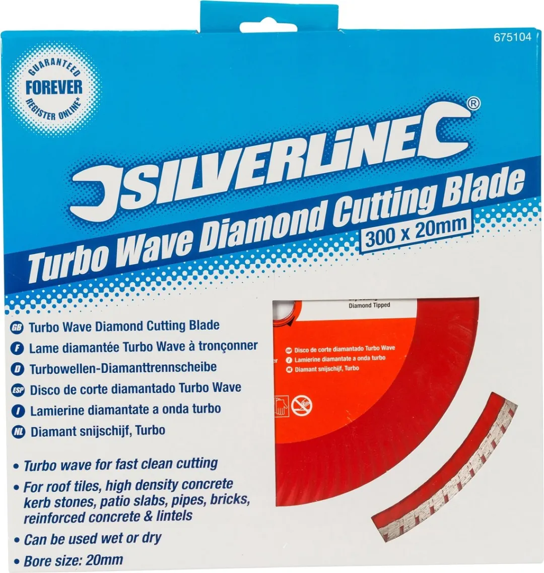 Silverline Diamant Turbo Wave Snijschijf 300mm - Nat/Droog