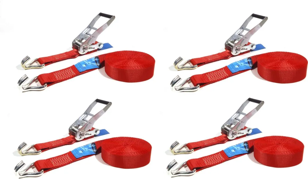 Jumbo Heavy Duty Spanband 2-delig 9m 50mm - 2000/4000kg - Rood - 4 Stuks