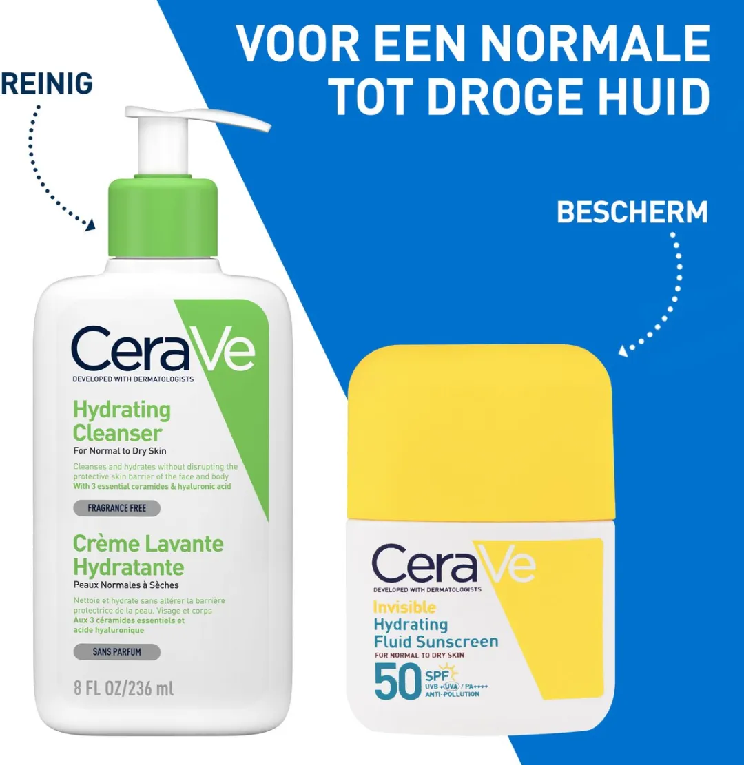 CeraVe Onzichtbare Hydraterende Zonnebrand Fluide SPF 50 - 50ml