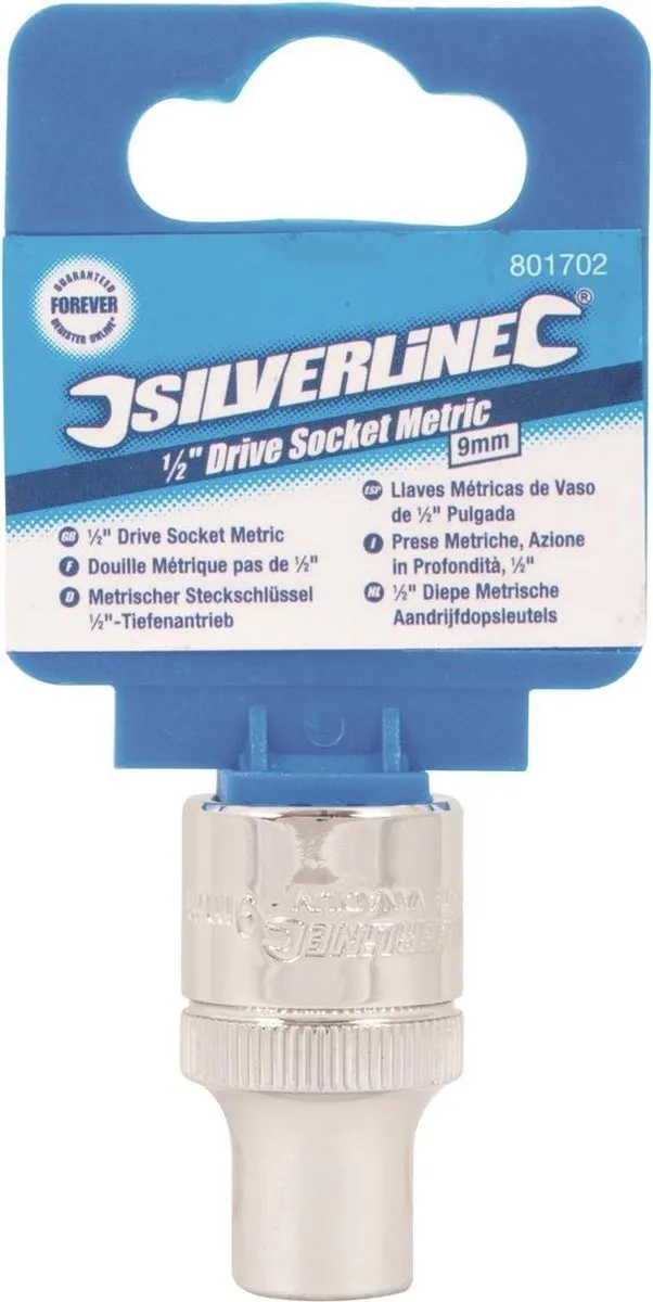 Silverline Zeskantige 1/2 inch Metrische Dop 9mm