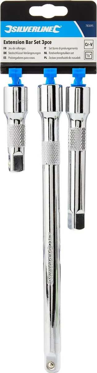Silverline Ratelverlengstukken 3-delig 1/2" - Chroom