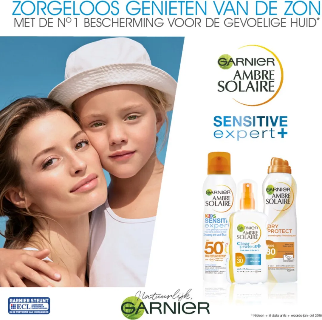 Garnier Ambre Solaire Sensitive Expert+ Gezichtsspray SPF 50 - 3x75ml