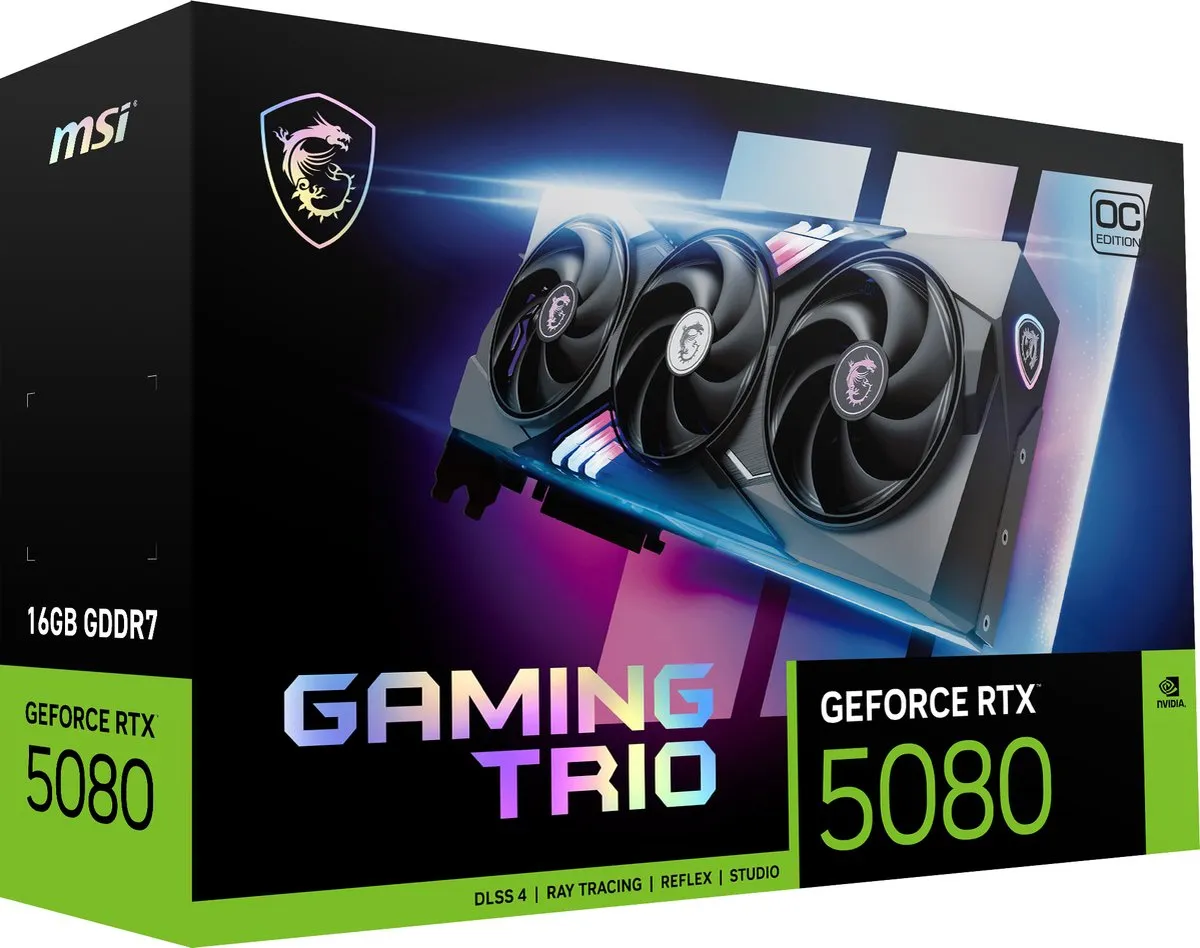 MSI GeForce RTX 5080 GAMING TRIO OC 16GB - Videokaart