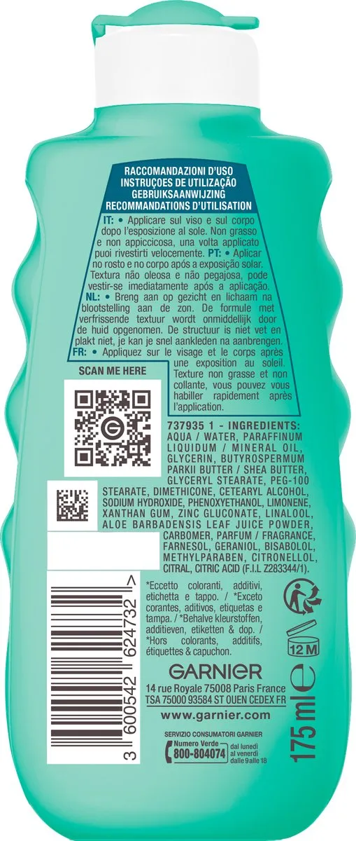 Garnier Ambre Solaire Verzachtende Aftersun Melk 175ml